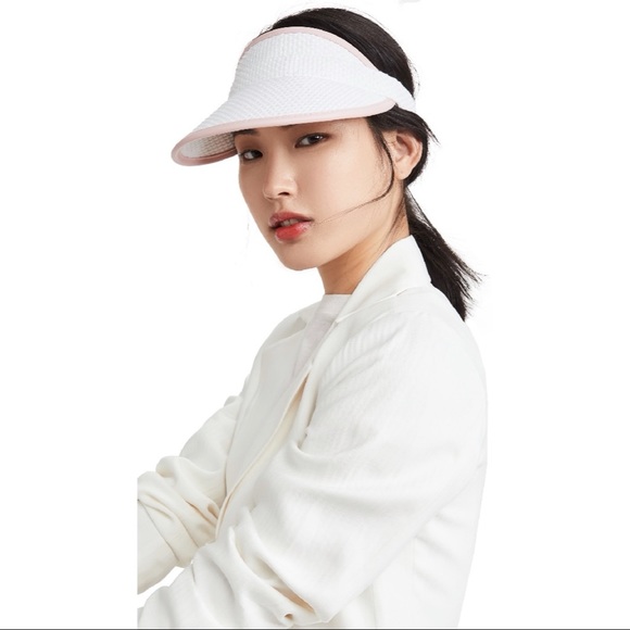 rag and bone White and Pink Straw Visor main image 4